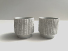 VTG MCM PAIR OF ARCTA WHITE THOMAS EGG CUPS GERMANY ROSENTHAL