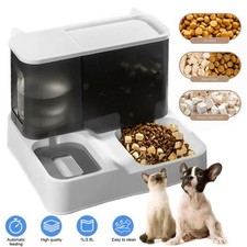 2-in-1 Futterautomat Katze Automatischer Futterspender für Katzen Hund Haustiere