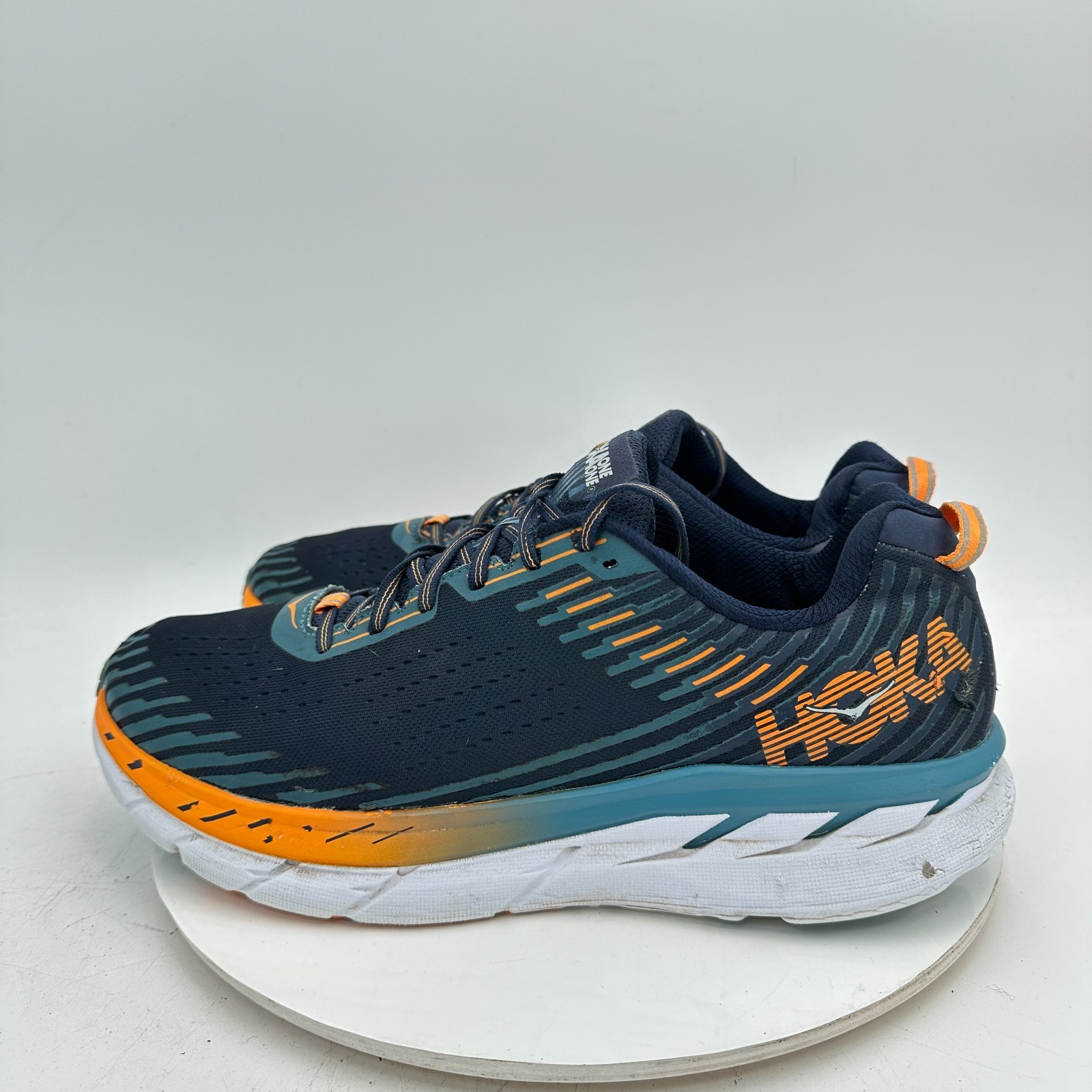 SAOLA Scarpe Hoka One One Clifton 5 Uomo Taglia 14 1093755 BISB Nero Iris Blu Storm