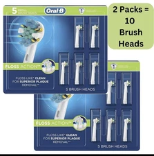 Oral-B FlossAction Electric Toothbrush Replacement Brush Heads Refills, 10 Count