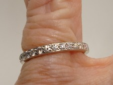 14K SOLID WHITE GOLD APPROX. 1/2 CTW BRILLIANT DIAMOND WEDDING BAND RING SZ 5.5