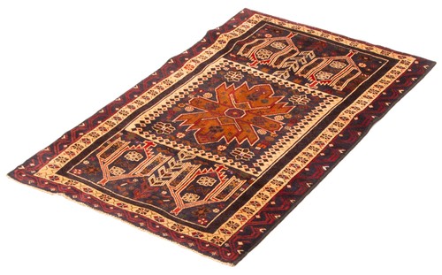 Traditional Vintage Hand-Knotted Carpet 2'10" x 4'8" Wool Area Rug - Picture 4 of 9