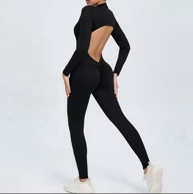 Schwarzer Damen Jumpsuit / Sportanzug   Größe S-M  Rückenfrei   Top Zustand