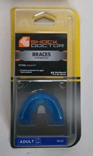 Shock Doctor Double Brace Mouthguard Strapless Adult 12+ Blue Instant Fit New!