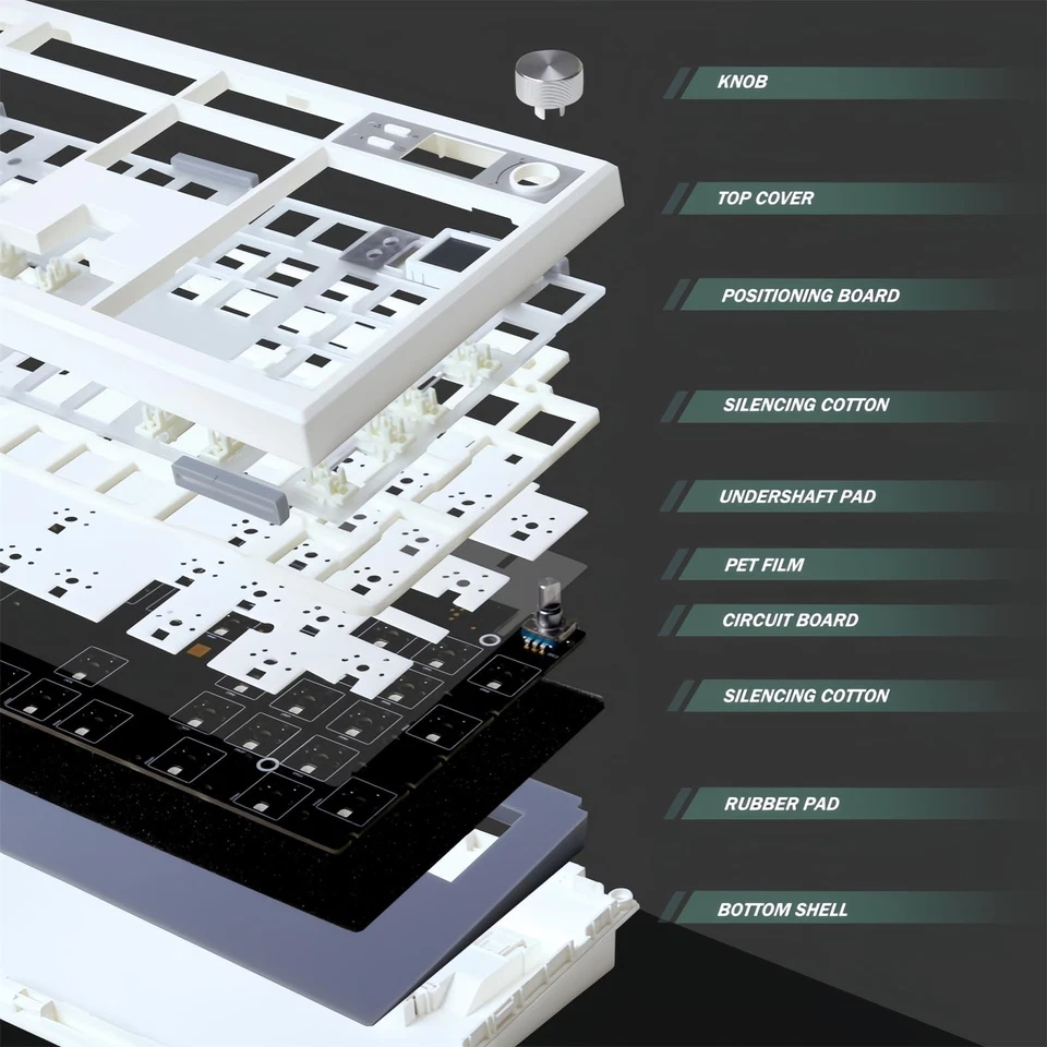 GMK104 Mechanical Keyboard Kit,VIA Programmable Full Size Hot Swap Gasket Cus... - Image 4 of 4