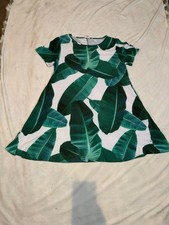 Ylete Green Leaf Print Dress