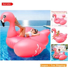 Inflatable 102'' Pink Flamingo Pool Float - Ideal for Relaxation  Group Fun
