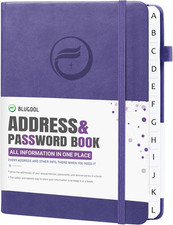 Address Book with Alphabetical Tabs, Hardcover Password Book, Small Address Orga