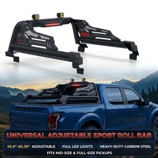 For 2005-2026 Toyota Tacoma Roll Bar Chase Rack W Spotlights 56-65 Adjustable