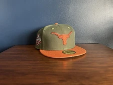 New Era 59Fifty Fitted Hat University of Texas Longhorns Logo, Size 7 1/2 CamoUV