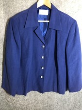 Elisabeth Petite Liz Claiborne Blazer Jacket Womens Petite M Blue Lined Career