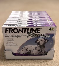 LOT 10 Qty 30 Doses FRONTLINE Plus for Dogs 45-88 Pounds, NEW 100 Genuine
