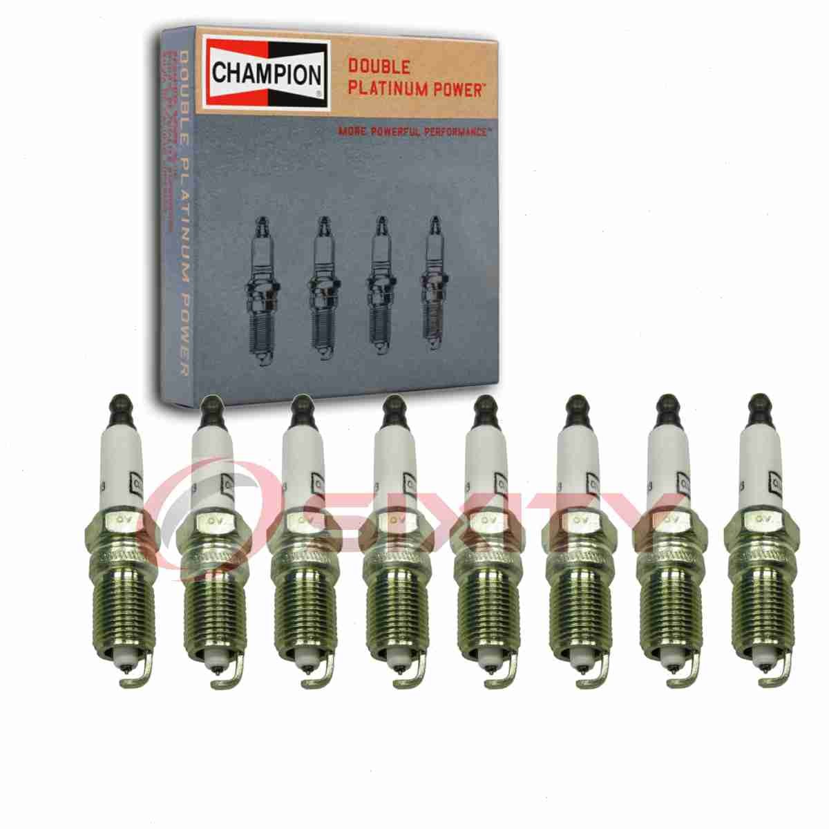 8 pc Champion Double Platinum Spark Plugs for 2007 Chevrolet Silverado 2500 dg