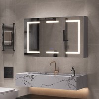 Badezimmerschrank Mit Spiegel Und Led-Beleuchtung, Spiegelschrank Beschlagfrei