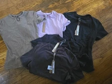 NWT SKIMS New Cotton Jersey Short Sleeve Tshirt Dusk Soot Iron Green Grey Small