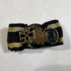 WWII German Original Ribbon Bar Pinback, Black/White/Red/Black (Militaria) — photo 1