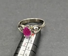 VTG Sterling Silver 925 Indian Ruby Ring Natural Heart Design SZ 7
