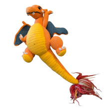 Handmade crochet amigurumi plush of the Pok mon Charizard