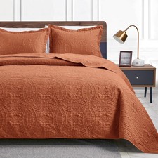 King Size Quilt Set Umber Bedspreads - Soft Bed Summer Quilt Lightweight