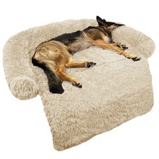 Calming Dog Bed Fluffy Plush Dog Mat for Furniture Protector with Removable W...