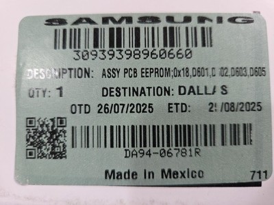 Samsung Refrigerator Electronic Control Board DA94-06781R