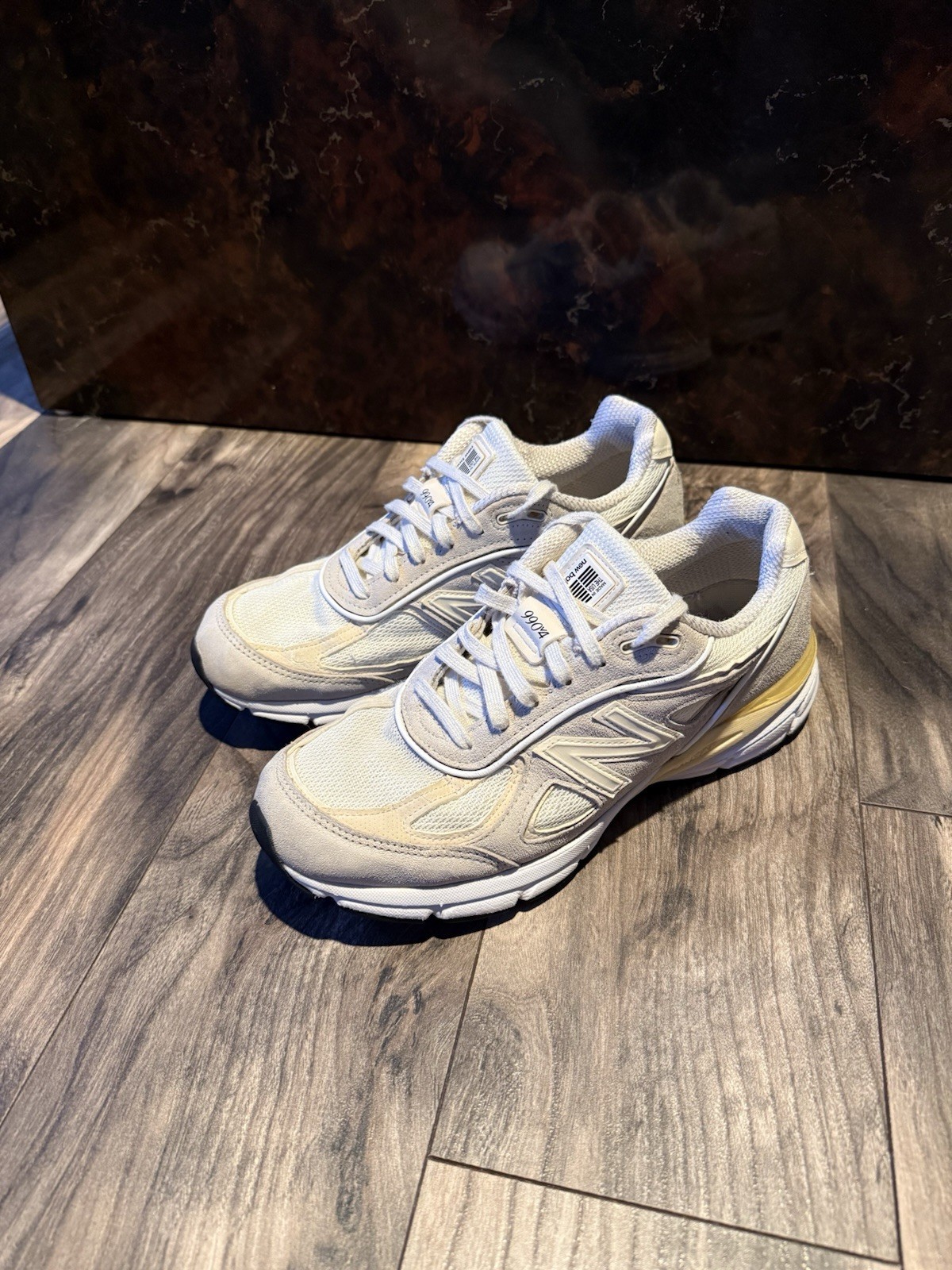 New Balance x Stussy 990v4 990 V4 2017 Made in USA White Cream Vintage 8.5