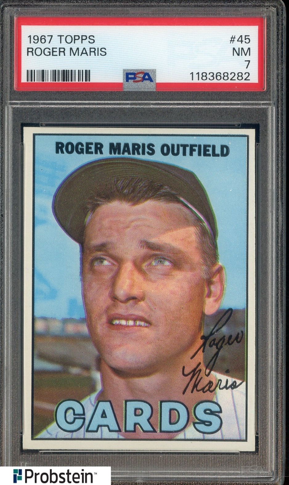 1967 Topps #45 Roger Maris St. Louis Cardinals PSA 7 NM