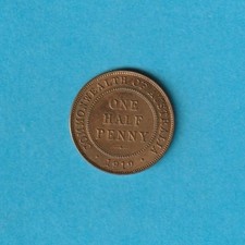 1919 AUSTRALIA ONE HALF PENNY GEORGE V UNC