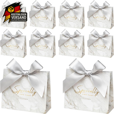 Wasserfeste Geschenktüten aus Papier mit Schleife für Hochzeit Geburtstag Party