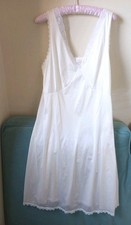 Vintage Roamans Full Length Slip 40" Plus Size XL new Fancy Lace Top White