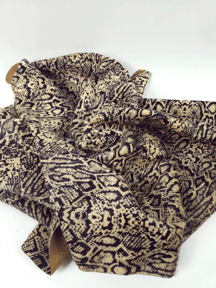 Snake Cavallino Calfskin Hair on Hide Leather (Animal Print) - Image 3 of 4