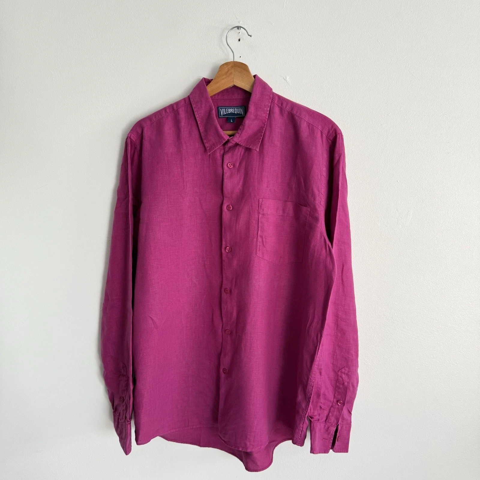 Vilebrequin Linen Shirt Mens Large Pink Button Up Long Sleeve
Opens in a new window or tab