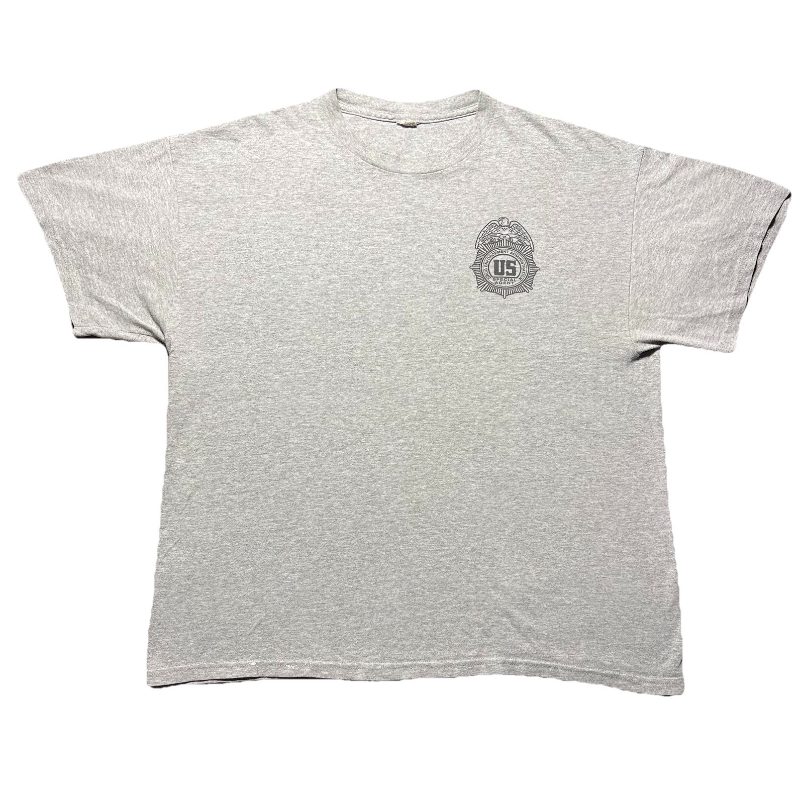 Vintage 90s DEA Drug Enforcement Special Agent T Shirt Mens L Gray Badge Logo