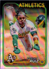 2024 Topps Chrome Refractors #241 Esteury Ruiz Oakland Athletics
