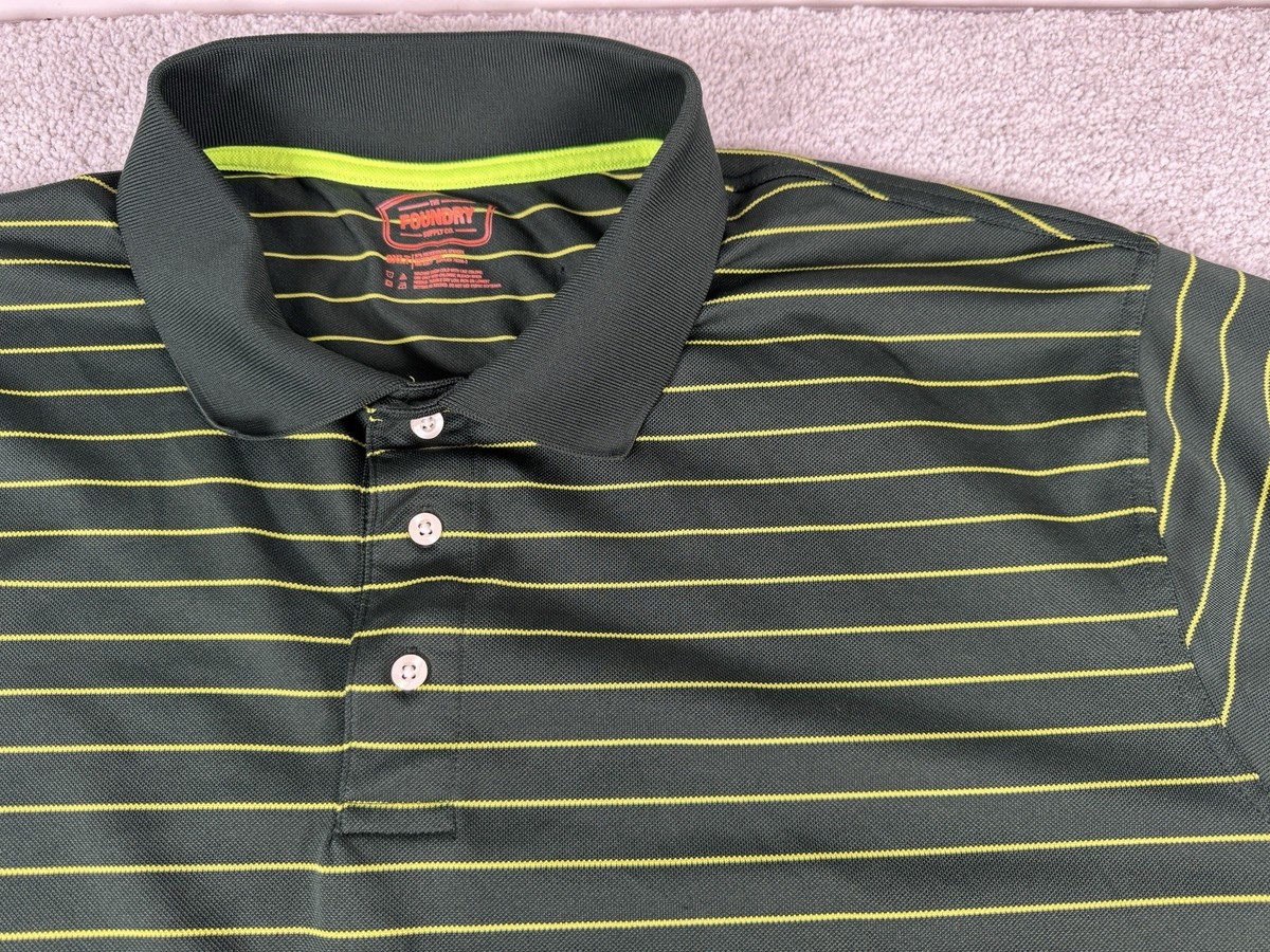Foundry Golf Polo Button Shirt Big Mens 3XLT~ Dark Green Neon