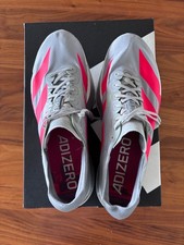 Adidas Adizero Adios Pro 4 M - Silver/Lucid Red/Grey - size 11.5 UK (12 US).