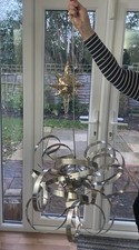 BN B&Q Coulours Light Fitting Chrome Chandelier 6 LED Lights Ceiling 44x44x4cm 