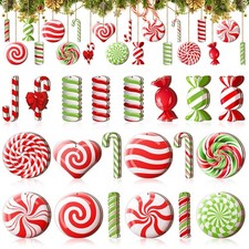 40 Pcs Peppermint Ornaments for Christmas Tree Decorations Bright Colors