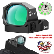 Motion Awake 6MOA Pistol Green Dot Sight Open RefIex Optic Scope For RMR Handgun