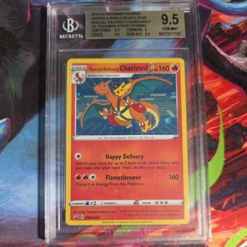 Pokemon Special Delivery Charizard SWSH075 Black Star Promo Cosmos Holo BGS 9.5