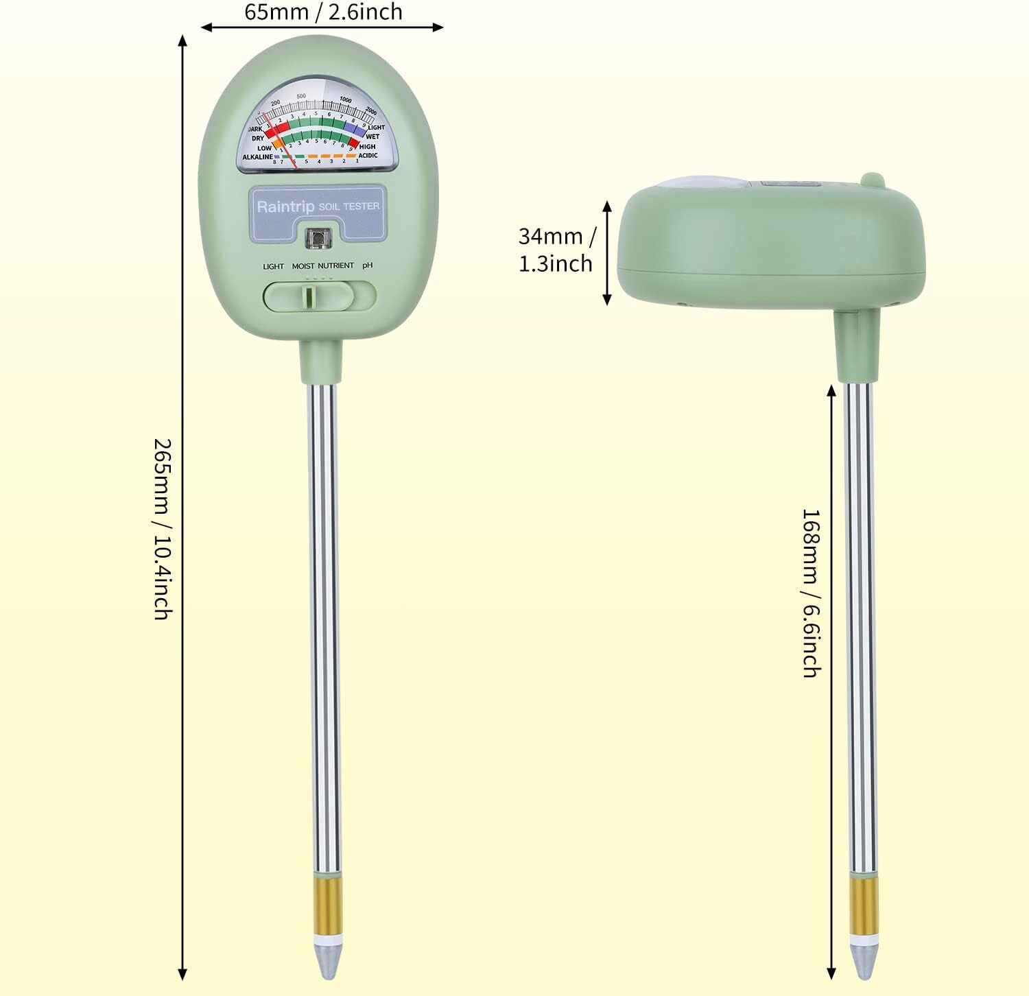 Soil Moisture Meter, 4-in-1 Moisture Meter for Plants, Tester for Moist ...