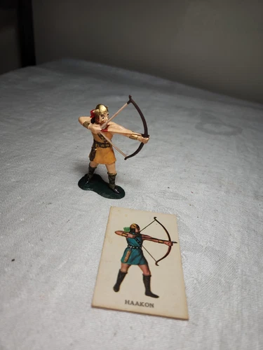 Vintage Marx Warriors of the World Haakon Viking Archer Figure with Card