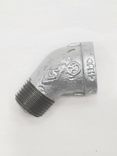 Pair (2) 1/2" 45 Degree Galvanized Malleable Iron Pipe Fitting Street Elbows