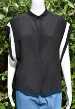 M.A. DAINTY Black Silk Top - Size 10 - EUC