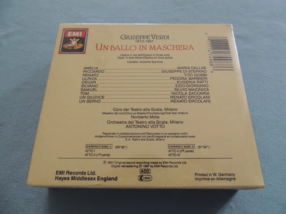 2 CD Box Maria Callas Verdi Un Ballo In Maschera Emi Germany | Sealed Neu OVP - Bild 3 von 4
