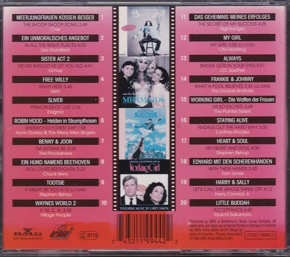 SOUND OF CINNEMA VOL. 2  - LISTEN TO THE MOVIES - SOUNDTRACK COMPILATION CD 1994 - Bild 2 von 2