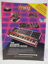 Moog Minimoog Memorymoog Polyphonic 1983 Vintage Print Ad Music Room Man Cave