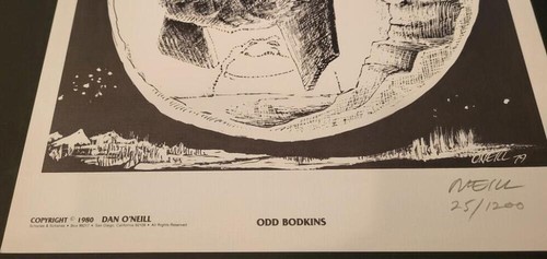 DAN O'NEILL Signed Print, NM 1980 limited / Numbered #25, Odd Bodkins - Picture 4 of 5