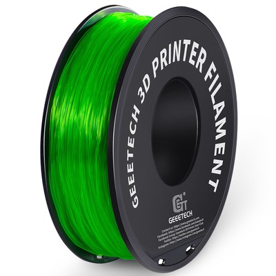 1kg Geeetech 3D Printer Filament TPU Transparent Green Soft Flexible Filament US