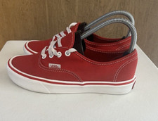 VANS Red Lace-Up Off the Wall Low Canvas Skate Sneakers Shoes Mens 5 Women 6.5